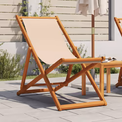 VidaXL 366564 outdoor chair Terrace Eucalyptus, Polyester Beige - Additional view 2