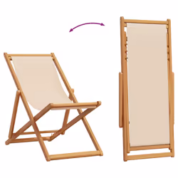 VidaXL 366564 outdoor chair Terrace Eucalyptus, Polyester Beige - Additional view 7