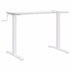 vidaXL Standing Desk Frame Height Adjustable Table Workstation White Steel