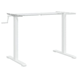 vidaXL Standing Desk Frame Height Adjustable Table Workstation White Steel
