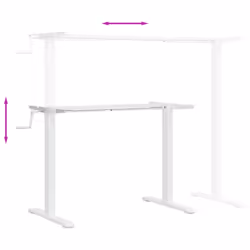 vidaXL Standing Desk Frame Height Adjustable Table Workstation White Steel - Additional view 7