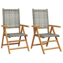 VidaXL 367652 outdoor chair Terrace Acacia wood, Polyrattan Grey