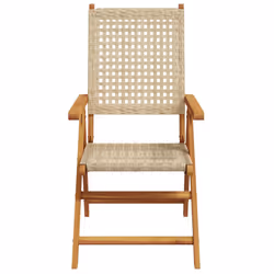 VidaXL 367653 outdoor chair Terrace Acacia wood, Polyrattan Beige - Additional view 5