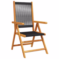 VidaXL 367654 outdoor chair Terrace Acacia wood, Polypropylene (PP) Black - Additional view 4
