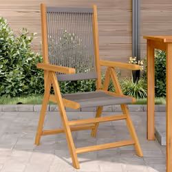 VidaXL 367655 outdoor chair Terrace Acacia wood, Polypropylene (PP) Grey