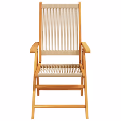 vidaXL Reclining Garden Chairs Outdoor Chairs Patio Armchair Solid Wood Acacia - beige, 2 pcs - Additional view 4