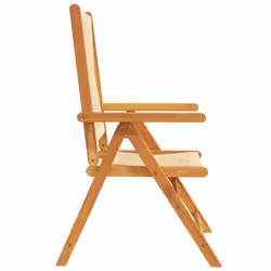 vidaXL Reclining Garden Chairs Outdoor Chairs Patio Armchair Solid Wood Acacia - beige, 2 pcs - Additional view 5