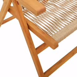 vidaXL Reclining Garden Chairs Outdoor Chairs Patio Armchair Solid Wood Acacia - beige, 2 pcs - Additional view 9