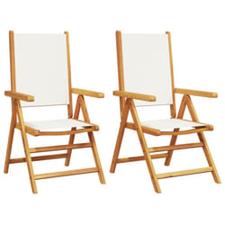 VidaXL 367657 outdoor chair Terrace Acacia wood, Polyester Cream, White