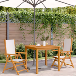 VidaXL 367657 outdoor chair Terrace Acacia wood, Polyester Cream, White