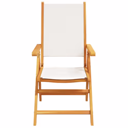 VidaXL 367657 outdoor chair Terrace Acacia wood, Polyester Cream, White - Additional view 5