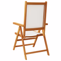 VidaXL 367657 outdoor chair Terrace Acacia wood, Polyester Cream, White - Additional view 7