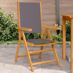 VidaXL 367658 outdoor chair Terrace Acacia wood, Polyester Anthracite
