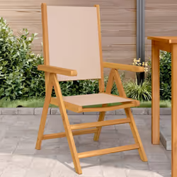 VidaXL 367659 outdoor chair Terrace Acacia wood, Polyester Taupe