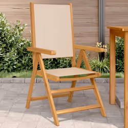 VidaXL 367660 outdoor chair Terrace Acacia wood, Polyester Beige