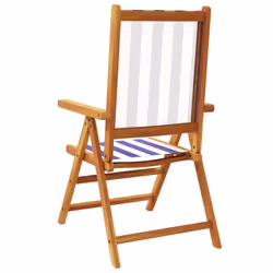 VidaXL 367662 outdoor chair Terrace Acacia wood, Polyester Blue, White - Additional view 7