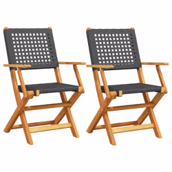 VidaXL 367663, Terrace, Acacia wood, Polyrattan, Black, 110 kg, 540 mm, 570 mm