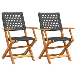VidaXL 367663 outdoor chair Terrace Acacia wood, Polyrattan Black
