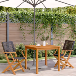 VidaXL 367663 outdoor chair Terrace Acacia wood, Polyrattan Black