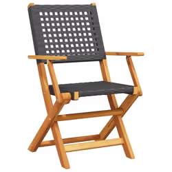 VidaXL 367663 outdoor chair Terrace Acacia wood, Polyrattan Black - Additional view 4