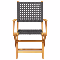 VidaXL 367663 outdoor chair Terrace Acacia wood, Polyrattan Black - Additional view 5