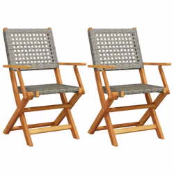 VidaXL 367664, Terrace, Acacia wood, Polyrattan, Grey, 110 kg, 540 mm, 570 mm