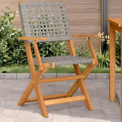 VidaXL 367664 outdoor chair Terrace Acacia wood, Polyrattan Grey