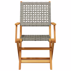 VidaXL 367664 outdoor chair Terrace Acacia wood, Polyrattan Grey - Additional view 5