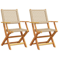 VidaXL 367665 outdoor chair Terrace Acacia wood, Polyrattan Beige