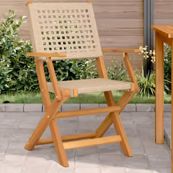 VidaXL 367665 outdoor chair Terrace Acacia wood, Polyrattan Beige