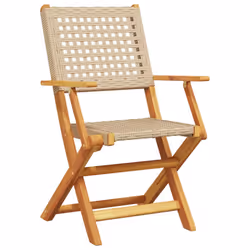 VidaXL 367665 outdoor chair Terrace Acacia wood, Polyrattan Beige - Additional view 4