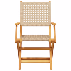 VidaXL 367665 outdoor chair Terrace Acacia wood, Polyrattan Beige - Additional view 5