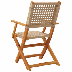 VidaXL 367665 outdoor chair Terrace Acacia wood, Polyrattan Beige - Additional view 7