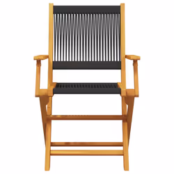 VidaXL 367666 outdoor chair Terrace Acacia wood, Polypropylene (PP) Black - Additional view 5
