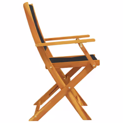 VidaXL 367666 outdoor chair Terrace Acacia wood, Polypropylene (PP) Black - Additional view 6