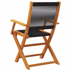 VidaXL 367666 outdoor chair Terrace Acacia wood, Polypropylene (PP) Black - Additional view 7