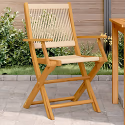 VidaXL 367668 outdoor chair Terrace Acacia wood, Polypropylene (PP) Beige - Additional view 2