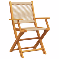 VidaXL 367668 outdoor chair Terrace Acacia wood, Polypropylene (PP) Beige - Additional view 4