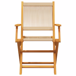VidaXL 367668 outdoor chair Terrace Acacia wood, Polypropylene (PP) Beige - Additional view 5
