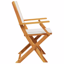 vidaXL Garden Chairs Outdoor Chair Dining Chair Solid Wood Acacia and Fabric - cream, 2 pcs - Additional view 4