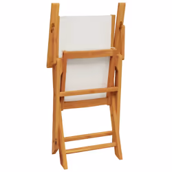 vidaXL Garden Chairs Outdoor Chair Dining Chair Solid Wood Acacia and Fabric - cream, 2 pcs - Additional view 6