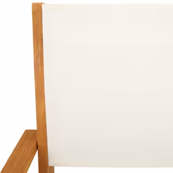 vidaXL Garden Chairs Outdoor Chair Dining Chair Solid Wood Acacia and Fabric - cream, 2 pcs - Additional view 7