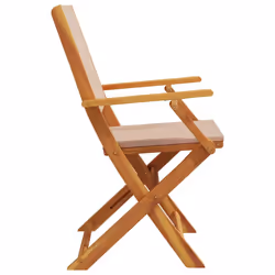 vidaXL Garden Chairs Outdoor Chair Dining Chair Solid Wood Acacia and Fabric - taupe, 2 pcs - Additional view 4