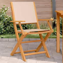 VidaXL 367672 outdoor chair Terrace Acacia wood, Polyester Beige