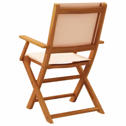 VidaXL 367672 outdoor chair Terrace Acacia wood, Polyester Beige - Additional view 7