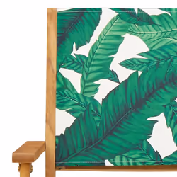 vidaXL Garden Chairs Outdoor Chair Dining Chair Solid Wood Acacia and Fabric - leaf pattern, 2 pcs - Additional view 8