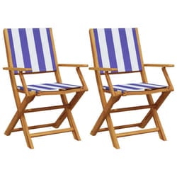 VidaXL 367674 outdoor chair Terrace Acacia wood, Polyester Blue, White