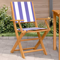 VidaXL 367674 outdoor chair Terrace Acacia wood, Polyester Blue, White
