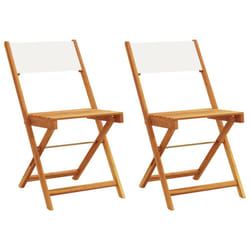 VidaXL 367681 outdoor chair Terrace Acacia wood, Polyester Cream, White