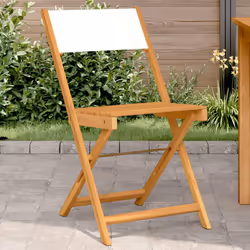 VidaXL 367681 outdoor chair Terrace Acacia wood, Polyester Cream, White